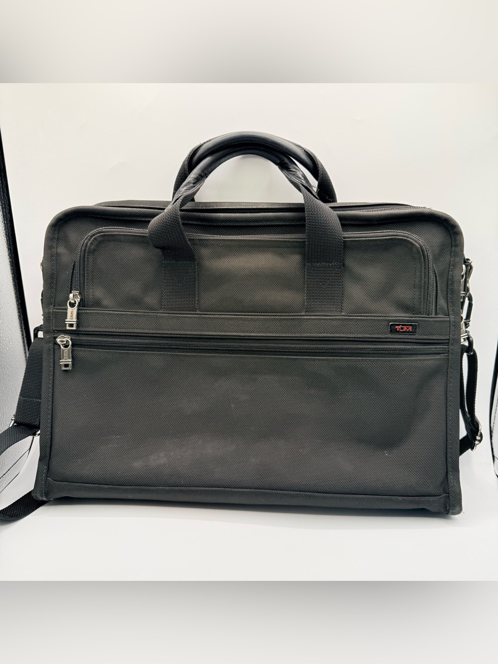TUMI Black Ballistic Nylon Laptop Briefcase Messenger Bag 17” Shoulder. READ